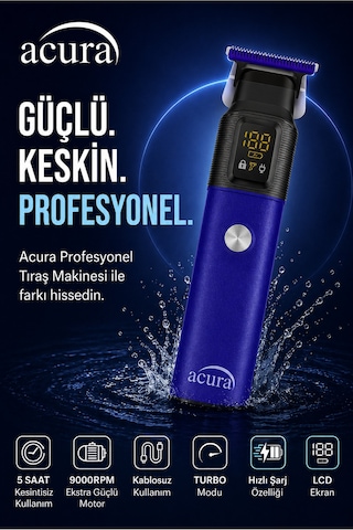 Ac-77 Titanyum Seramik Bıçaklı Profesyonel Sakal Ense Tıraş Makinesi