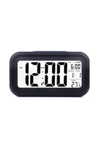Işık Sensörlü Termometreli Alarmlı Dijital Masa Saati (330958218)