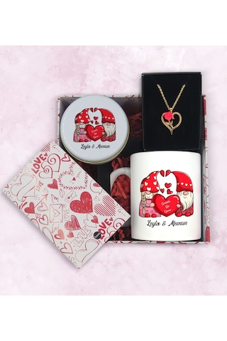 BK Gift Sevgiliye Özel Kutuda Hediye Seti, Kupa Bardak, Sevgili Hediyesi, Aşk Kolyesi, Kokulu Mum,Yıl Dönümü Hediyesi-2
