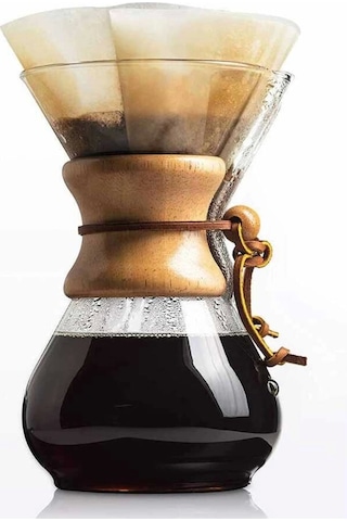 Cam V60 Chemex Filtre Kahve Demleme Ekipmanı 600 Ml Ck-600a