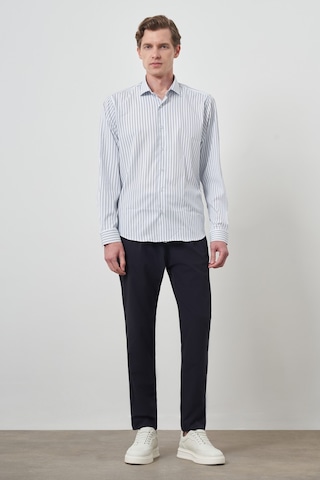 Morven Erkek A-beyaz Trend Çizgili Slim Fit İtalyan Yaka Gömlek 25mc004050601 A-beyaz A-beyaz