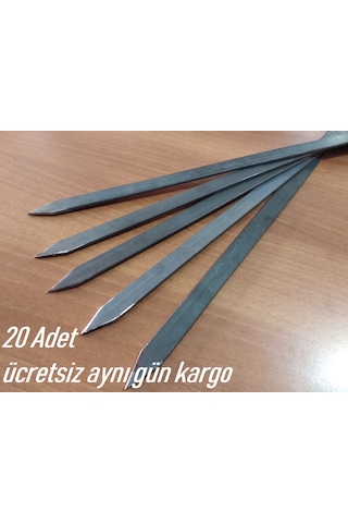 20 Adet Profosyonel Silme Demir Kıyma Şiş Adana-Urfa Kebap Şişi