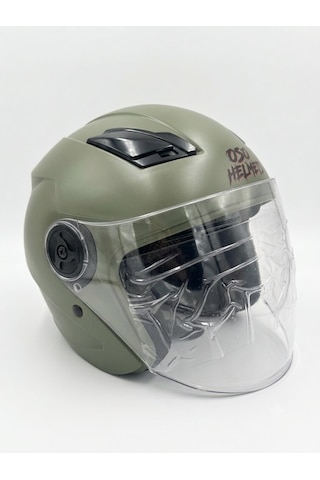 Oso Helmet Yarım Kask Gözlüklü Haki Yeşil - Xl Beden Oso Helmet Yarım Kask Gözlüklü Haki Yeşil - Xl Beden