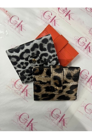 Bonita Leopar Desenli Kadın Mini Cüzdan-fermuarlı Bozuk Para Bölmeli,kartlık Ve Cüzdan Siyah