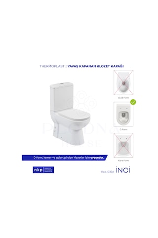 D-Form İnci Yavaş Kapanan Klozet Kapağı