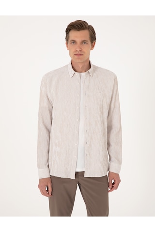 Pierre Cardin Erkek Bej Gömlek Desenli 50307084-vr011 Bej