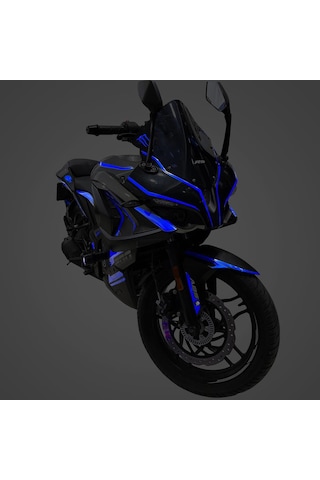 Bajaj Pulsar RS 200 Full Sticker Set Custom Neon Mavi