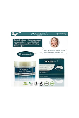 Nochebla Vegan Beyazlatıcı Yüz ve Vücut Kremi 50 ML