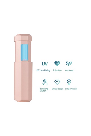 Yaozixa Ev İçin Taşınabilir Uv-c Dezenfeksiyon Çubuğu - 253.7nm Dalga Boyu İle Hızlı Sterilizasyon, Abs Malzeme, Usb Şarjlı Pembe Pembe
