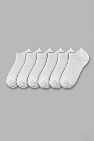 Socketta 6'lı Beyaz Kadın Bambu Dikişsiz Esnek Özel Dokulu Soket Çorap - Premium Beyaz