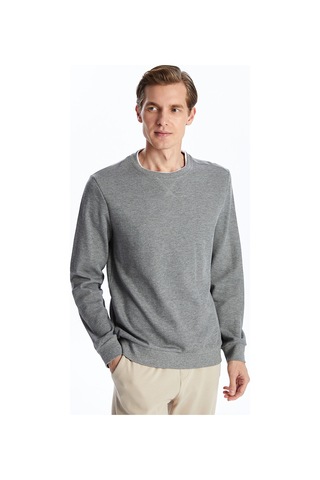 Lcwaıkıkı Classic Gri Bisiklet Yaka Uzun Kollu Erkek Sweatshirt