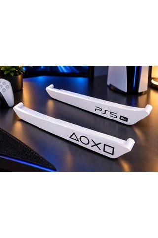 Ps5 Pro Uyumlu Yatay Stand Playstation 5 Pro Konsol Altlığı Sembollü Masaüstü Destek Standı Beyaz