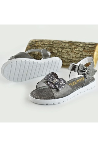 607e Ortopedik Taban Kız Çocuk Sandalet Terlik Düğün Abiye Gündelik Varkan Siyah