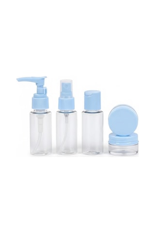 5 Li Seyahat Dolum Şişe Seti 30 Ml Şeffaf Taşıma Çantalı Çok Renkli