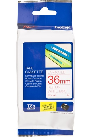 Brother P Touch Tze 262 Tze Tape 36 Mm Beyaz Üzerine Kırmızı Lami Brother P Touch Tze 262 Tze Tape 36 Mm Beyaz Üzerine Kırmızı Lami
