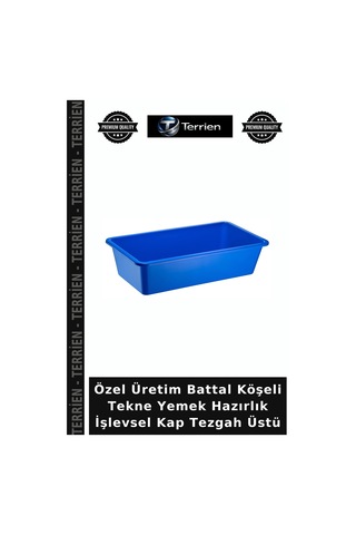 Özel Üretim Battal Köşeli Tekne Yemek Hazırlık İşlevsel Kap Tezgah Üstü Çok Renkli