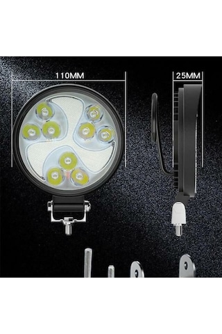 Bumerang 27W Yuvarlak Led Sis Ve Çalışma Lambası