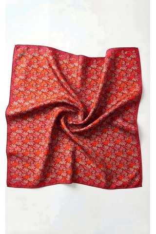 Silk Home Soft Eşarp Floral Line Koyu Kırmızı 90x90 Çok Renkli