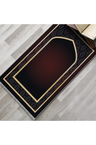 Evaşk Namazlık Dokuma Halı Kaymaz Muslumana Seccade66x113 Bordo EVASK808B80