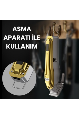 Enchen Boost 3 Gold Ayarlanabilir Başlıklı Dijital Göstergeli Şarjlı Profesyonel Saç Kesim Makinesi