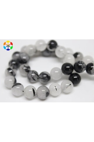 Bileklik Boy Rutil Kuvars Taşı Yarım Dizi 8mm 18cm Uzunluğundadır Çok Renkli