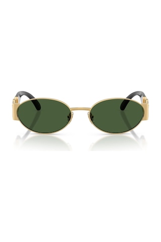 Versace Ve 2299 100271 56 Unisex Oval Gold Metal Güneş Gözlüğü Altın