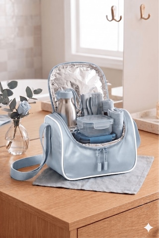 Waddell Lisansli Twill Kumas Niss Model Mavi Okul Sirt Cantasi Termal Beslenme Cantasi Ve Kaleml