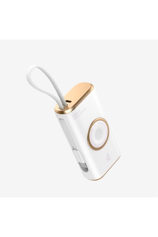 Wp16 Magpro 30w Kablosuz Şarjlı 10.000 Mah Akıllı Saat Uyumlu Pow Krem