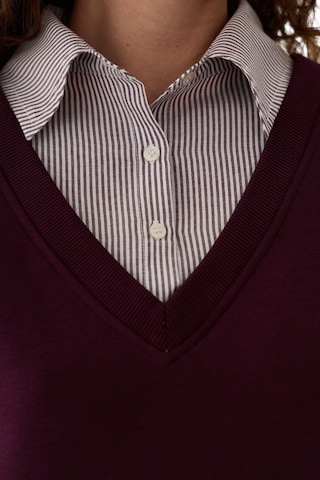 Penti Bordo Gömlek Katmanlı Polo Yaka Sweatshirt