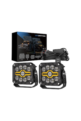 Off Road 4 İnç Led Aydınlatma Kaput Üstü Ve Tampon Gündüz Led Ve Sis Farı Lamba Kombinasyon Seti