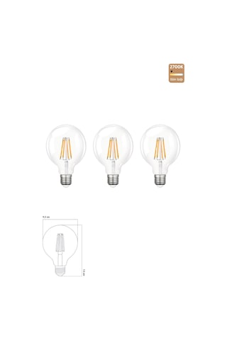 Rustik Led Ampul E27 G95 6w 2700k Gün Işığı 3'lü Erd-88