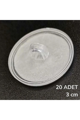 20 Adet Şeffaf Yuvarlak 3 Cm Çaplı Güçlü Disk Yapışkanlar 5047 Renkli