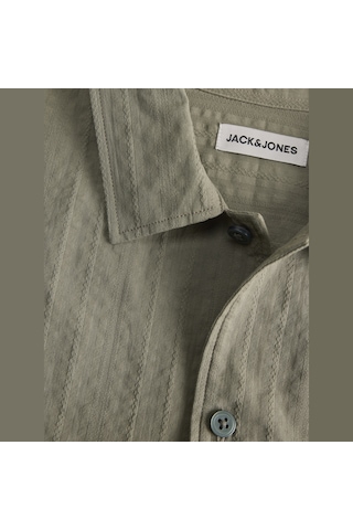Jack & Jones Erkek Relaxed Fit Kisa Kollu Gömlek - Easton - 12294082 Vetiver