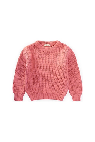 Cigit Bisiklet Yaka Selanik Triko Kazak 2-8 Yaş Somon Somon