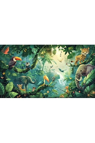 Hayvanların Dünyası 02 Çocuk Odası Poster Duvar Kağıdı