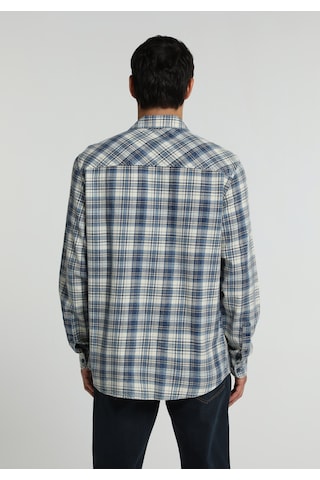 Colin's Colins Regular Fit Shirt Neck Ekoseli Erkek Mavi Uzun Kol Gömlek Cl1082985 Q1.v1 Inv İndigo