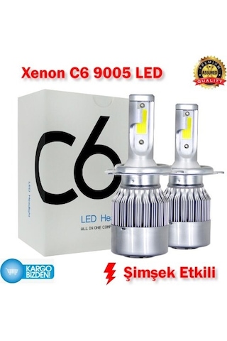 C6 Led Xenon 9005 Hb3 Şimşek Etkili Led Zenon Far Beyaz Deli Mavi 437793020