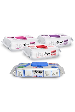 Sleepy Easy Clean Çiçek Serisi&Süper Kireç Sökücü Yüzey Temizlik Havlusu&Mendili(3x100+30)