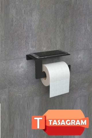 Dione Store Metal Banyo Havlu ve Tuvalet Kağıdı Askılığı 2'li Set Siyah
