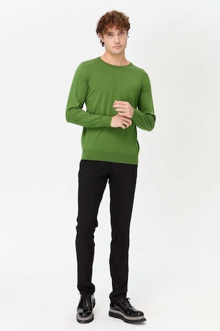 Desen Triko Erkek Basic Sıfır Yaka İnce Triko Kazak 02421603 Açık Yeşil