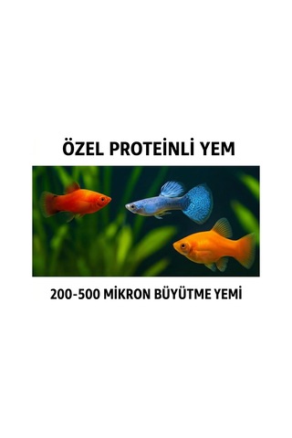Özel Karışık Balık Yemi 100 G 200-500 Mikron Toz & Mikro Granül Yem Tatlı Su & Tuzlu Su Akvaryum Balıkla 0.75 LT - 2.5 LT - 12 KG
