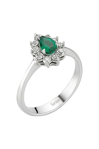Sirius Pırlanta Damla Kesim Zümrüt Taşlı Anturaj Yüzük 0801R0165