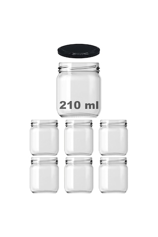 10-1000 Ml Farklı Boyutlarda Kavanoz 10-1000 Arası Cc Konserve Metal Kapaklı Cam Kavanoz 6 Adet Şeffaf, 210 Cc Açık Kahverengi
