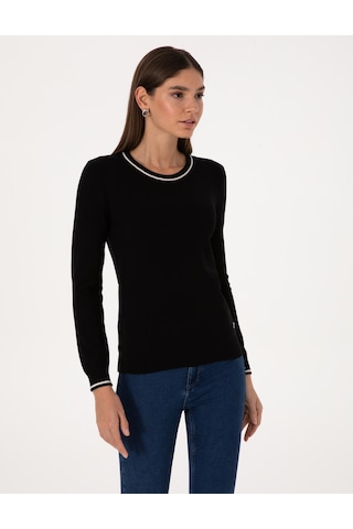 Pierre Cardin Kadın Siyah Kazak /triko 50315910-vr046 Siyah