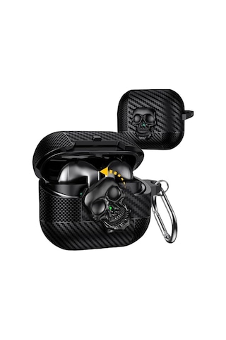 Samsung Galaxy Uyumlu Buds 3 Fe/buds 3 Pro/buds 3 Kılıf Kapak Kafatası Kilitli Ve Anahtarlıklı Erkekler İçin, Komik Karbo Çok Renkli
