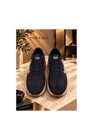 Derikaya Erkek Bağcıklı Kontrast Tabanlı Günlük Sneaker Lacivert