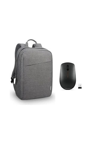 Lenovo 400 Kablosuz Mouse Gy50r91293 + Gx40q17227 15.6" B210 Notebook Sırt Çantası Gri Gri