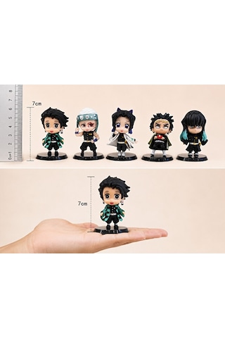 Demon Slayer 5'li Figür Seti Tanjiro Tengen Uzui Shinobu Gyomei Muichiro 7 Cm