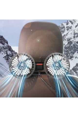 5v 2a Araba Arka Koltuk Geri Usb Arayüzü Güçlü Çift Başlı Fan F4207 , Boyut:f4207