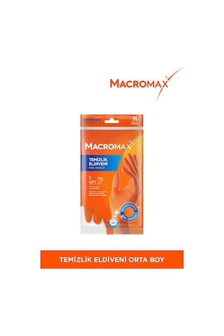 Orta Boy Medium Beden Temizlik Eldiveni Pamuklu İç Yüzeyli, Kaydırmaz Desenli